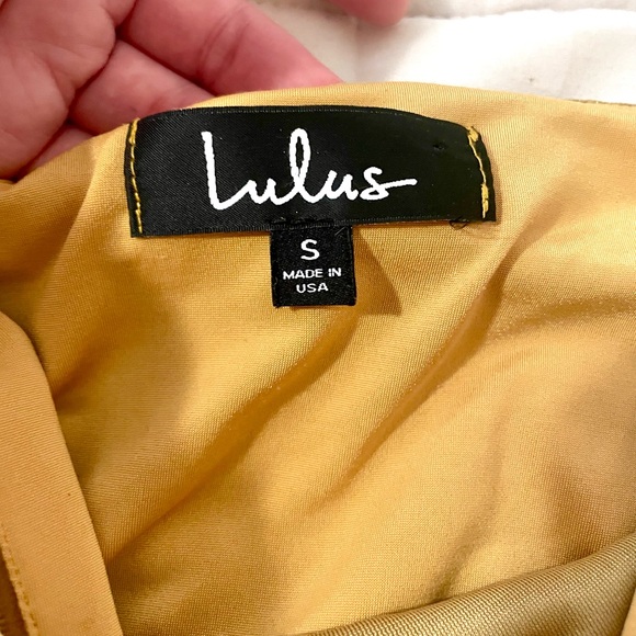 Lulus I'm Flattered Mustard/Light Brown Velvet Bodysuit! - Picture 10 of 14